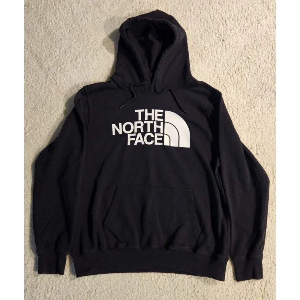 Men's The North Face Half Dome Logo Black Pullover Drawstring Hoodie Size XL
